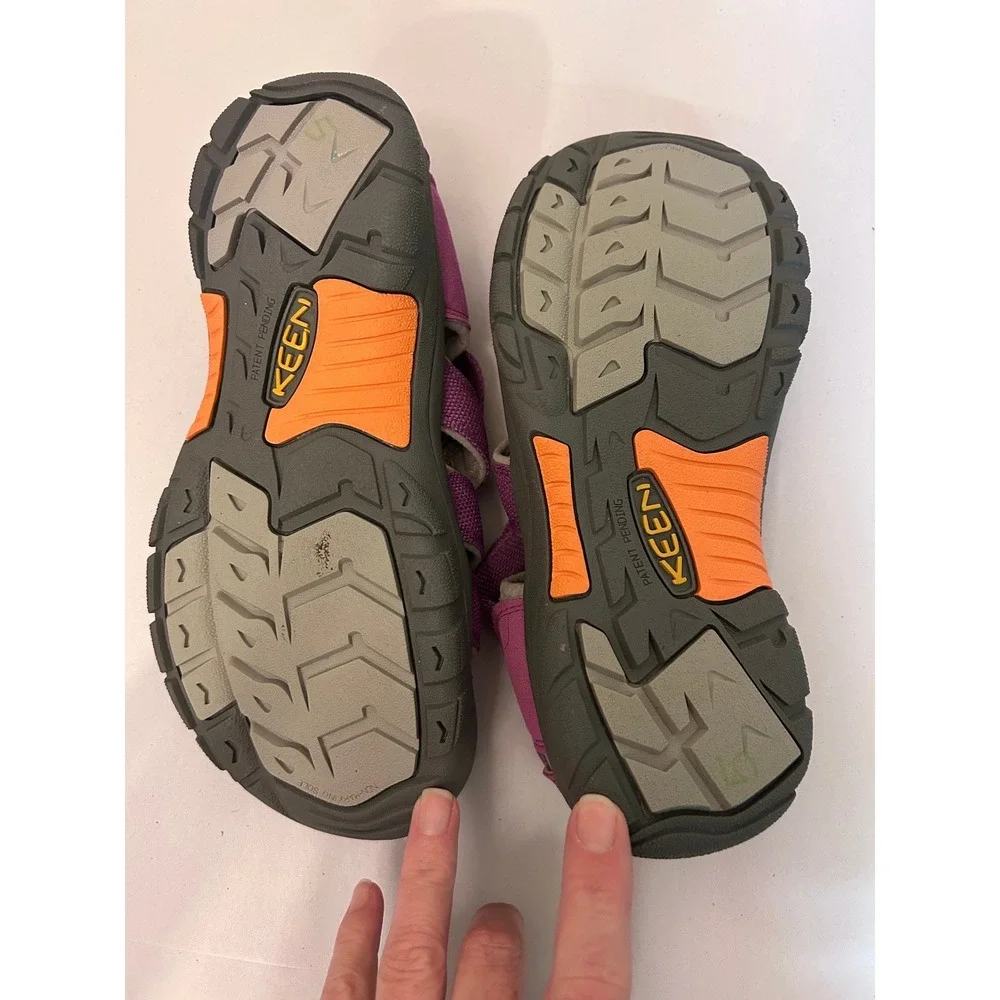 Keen Newport H2 Kids Waterproof Sandals Purple Grey Orange Size 5 Youth